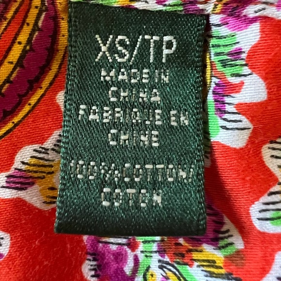 Ralph Lauren Women's printed blouse with 3/4 sleeves and button-down collar sz S - Picture 7 of 9